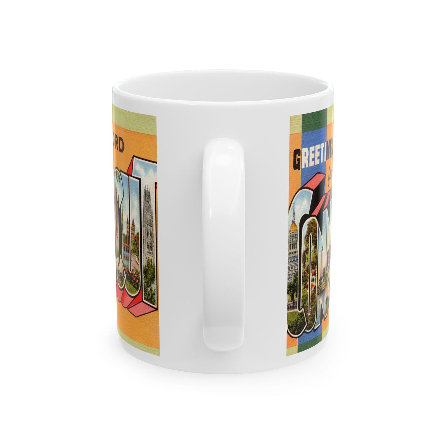 Memebly Colorful Retro Greetings from Hartford CT Coffee Mug