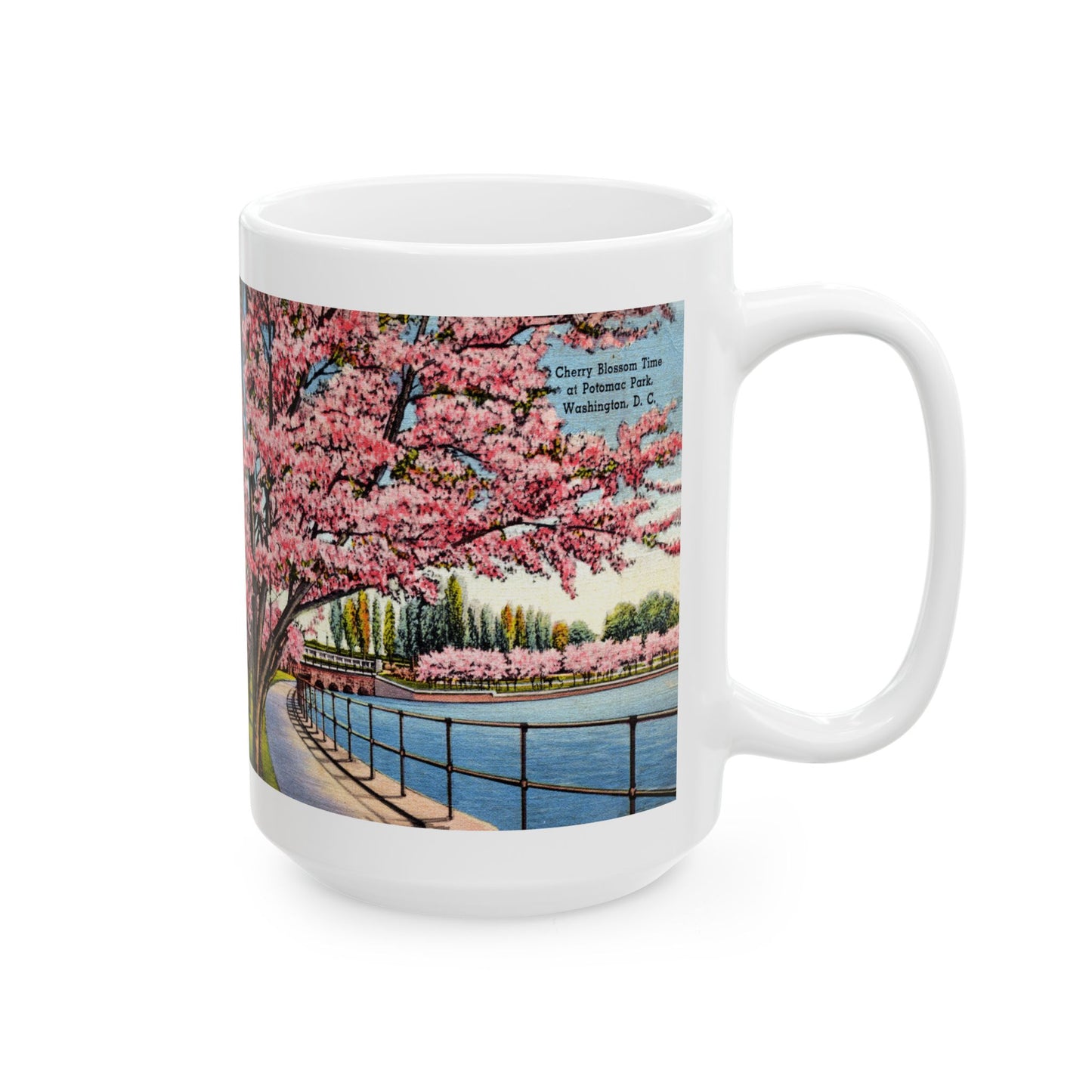 Memebly Vintage Cherry Blossom Time Washington DC Coffee Mug