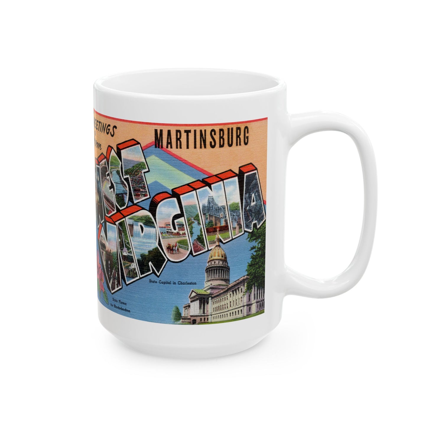 Memebly Vintage Greetings from Martinsburg WV West Virginia Coffee Mug