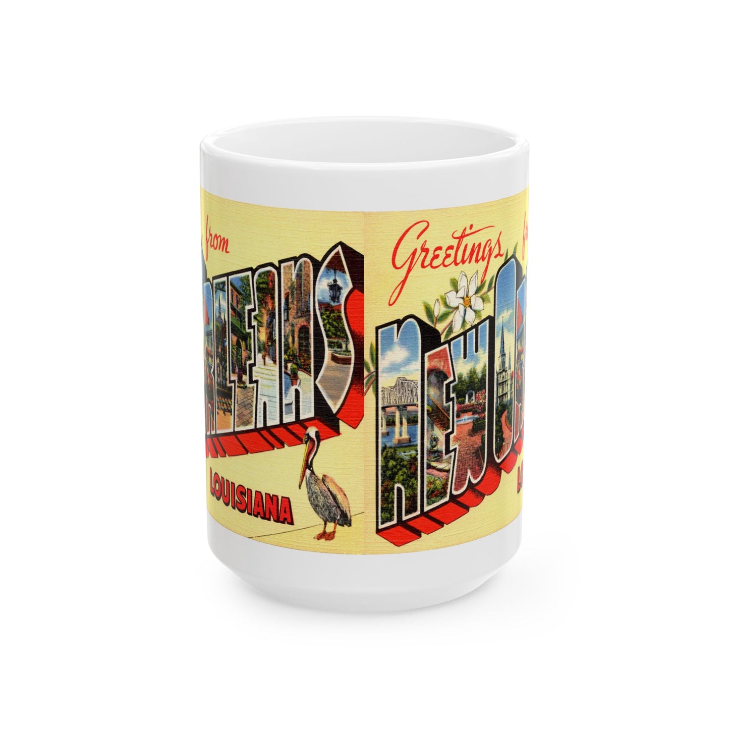 Memebly  Colorful Retro Greetings from New Orleans LA Louisiana Coffee Mug