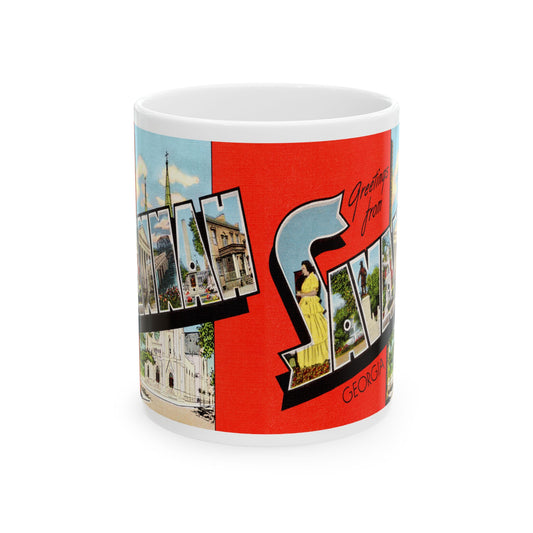 Memebly Vintage Scenic Greetings from Savannah GA Coffee Mug