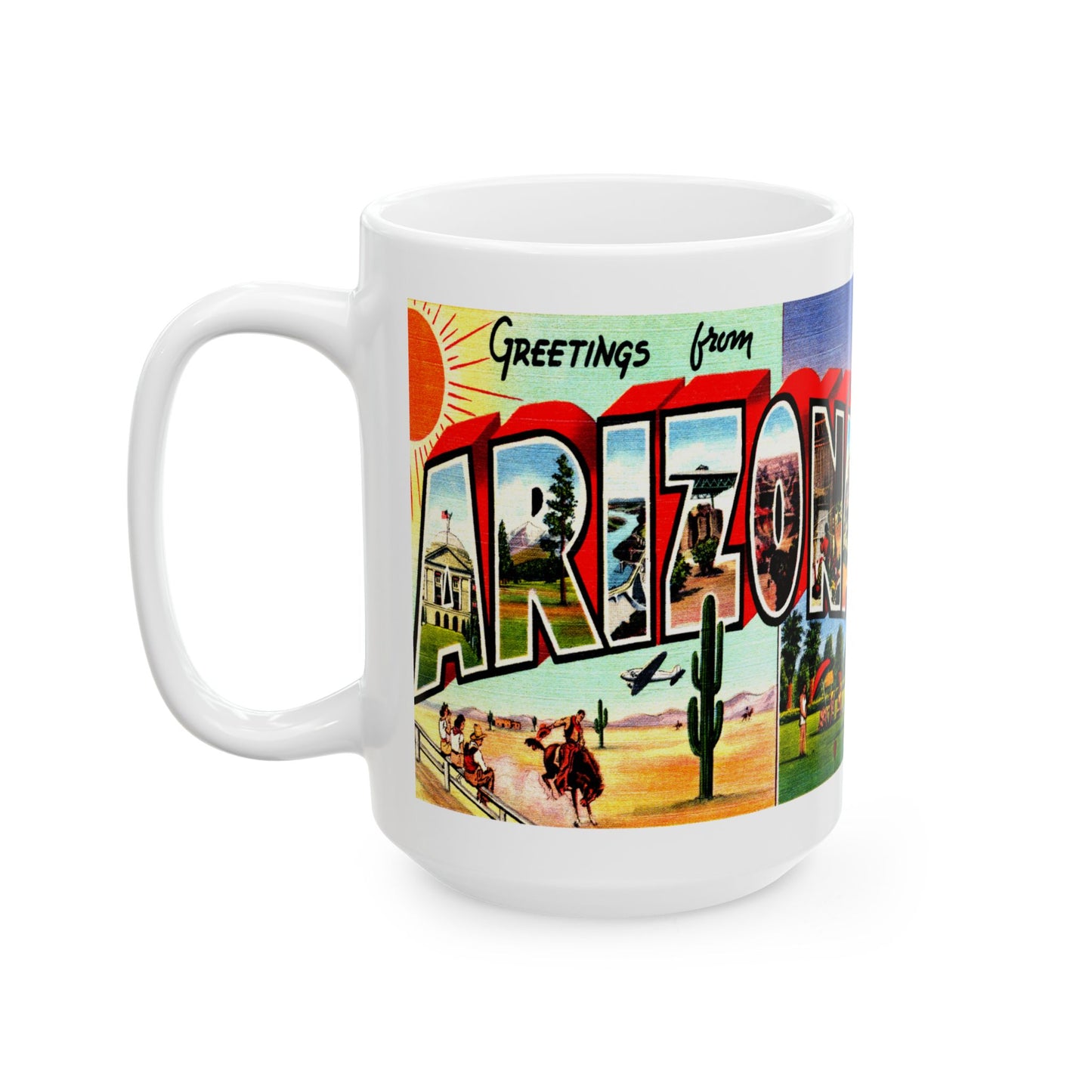 Memebly Vintage Scenic Greetings from Arizona AZ Coffee Mug