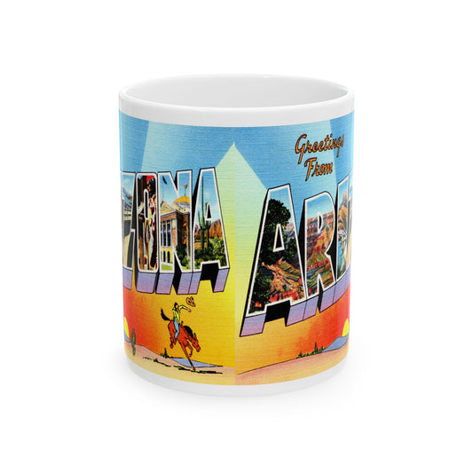 Memebly Colorful Vintage Greetings from Arizona AZ Coffee Mug