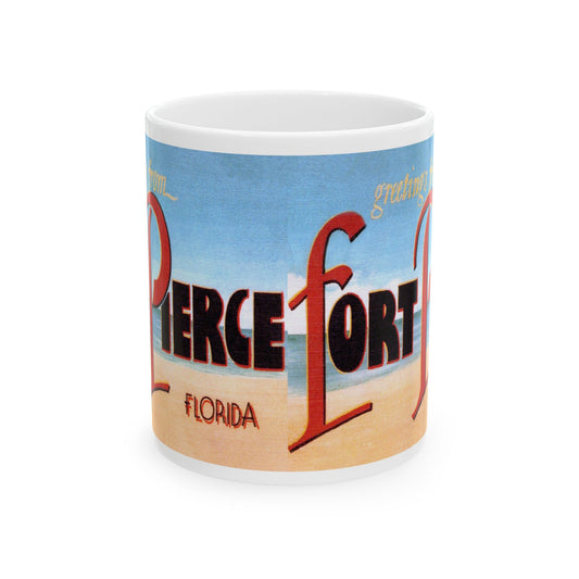 Memebly Vintage Beach Greetings from Fort Pierce FL Florida Coffee Mug