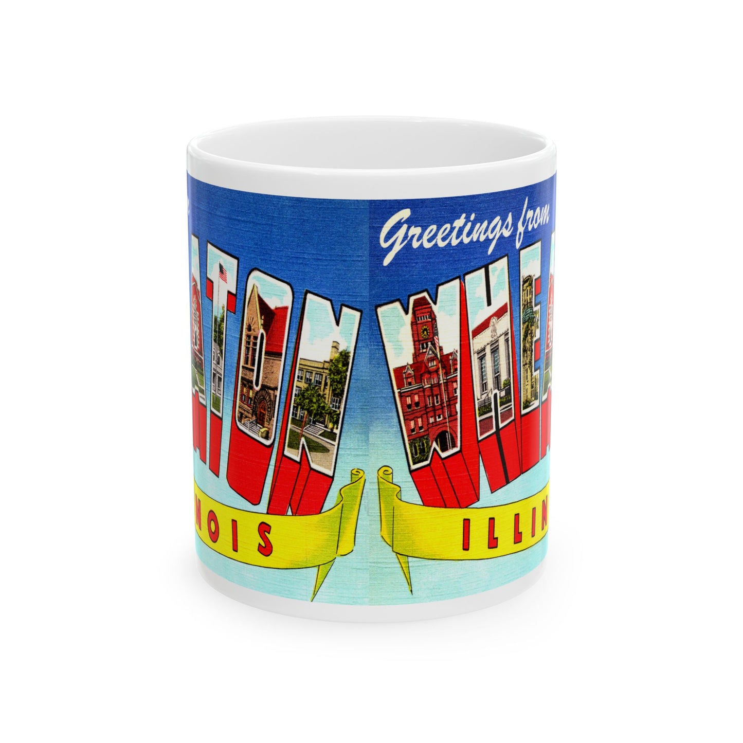 Memebly Vintage Greetings from Wheaton IL Coffee Mug