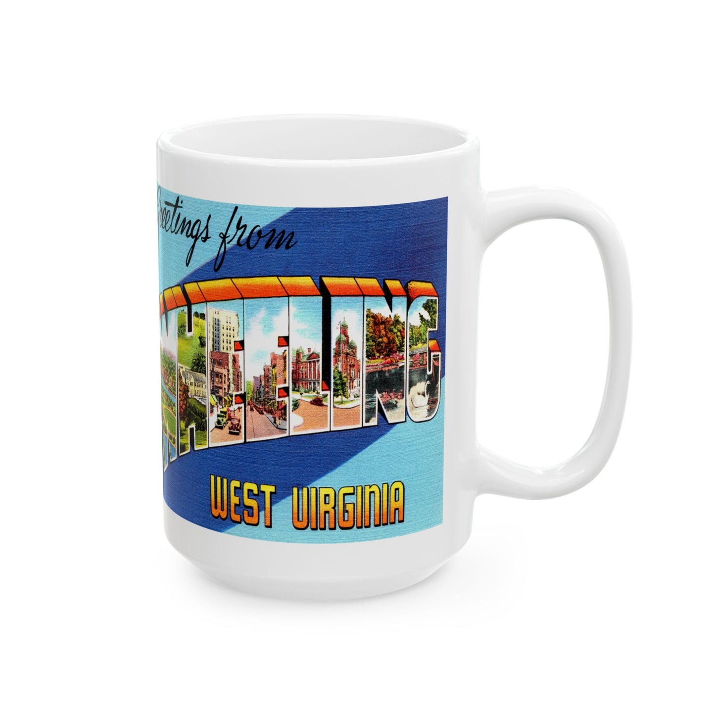 Memebly Retro Vintage Greetings from Wheeling WV West Virginia Coffee Mug