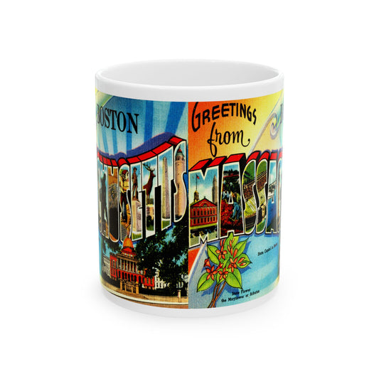 Memebly Retro Greetings from Boston MA Massachusetts Coffee Mug