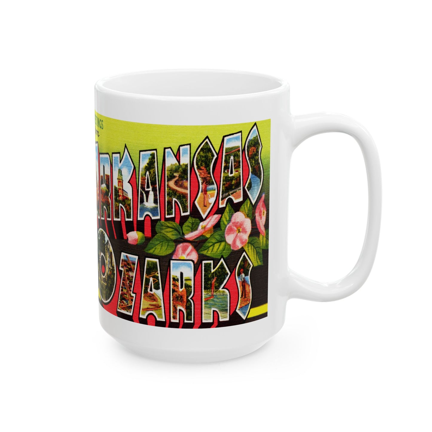 Memebly Retro Greetings from the Ozarks Arkansas Coffee Mug