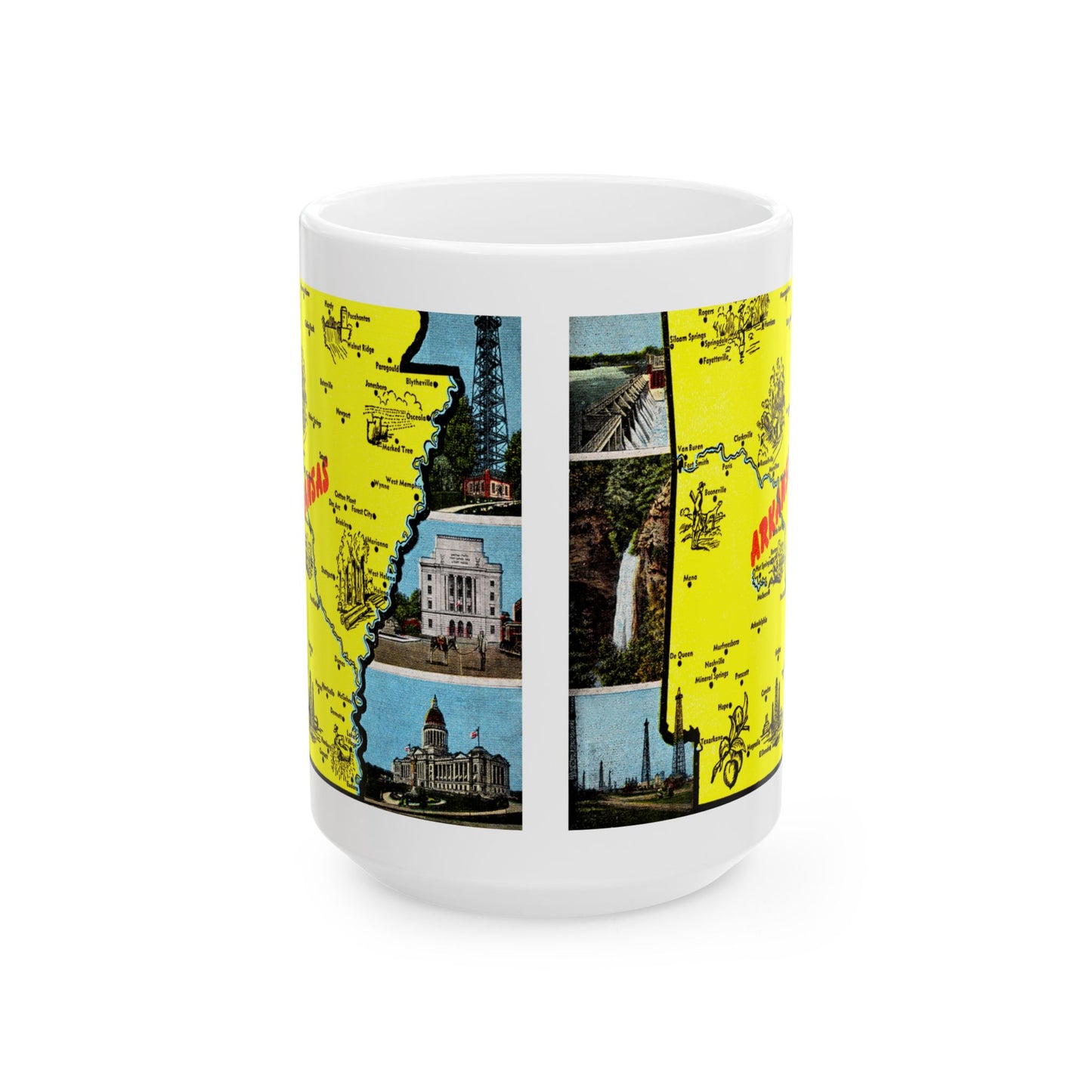 Memebly Vintage Greetings from Arkansas Map Coffee Mug