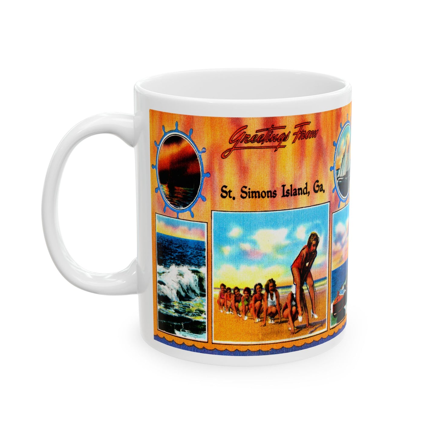 Memebly Retro Greetings from St Simons Island GA Coffee Mug