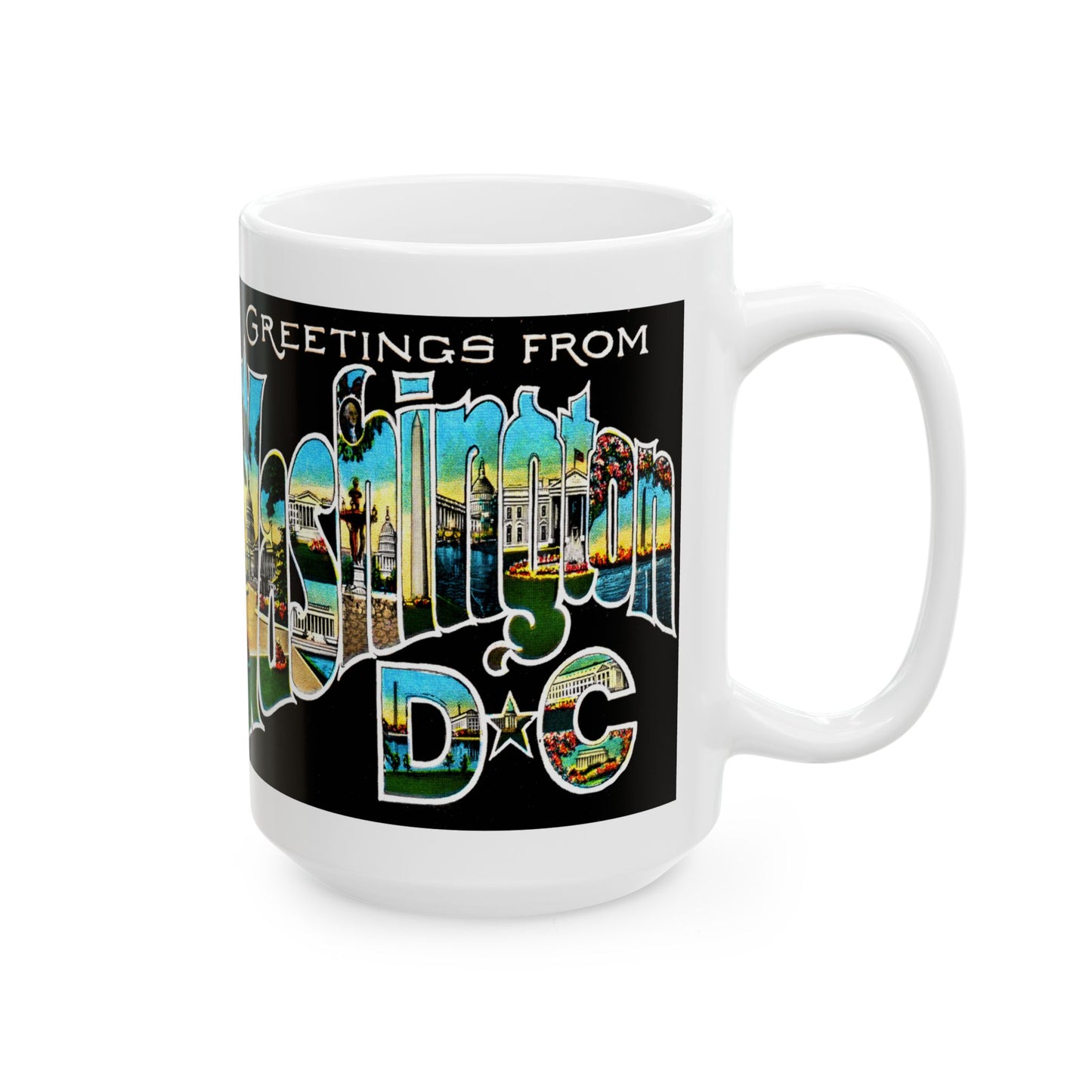 Memebly Scenic Vintage Greetings from Washington DC Coffee Mug