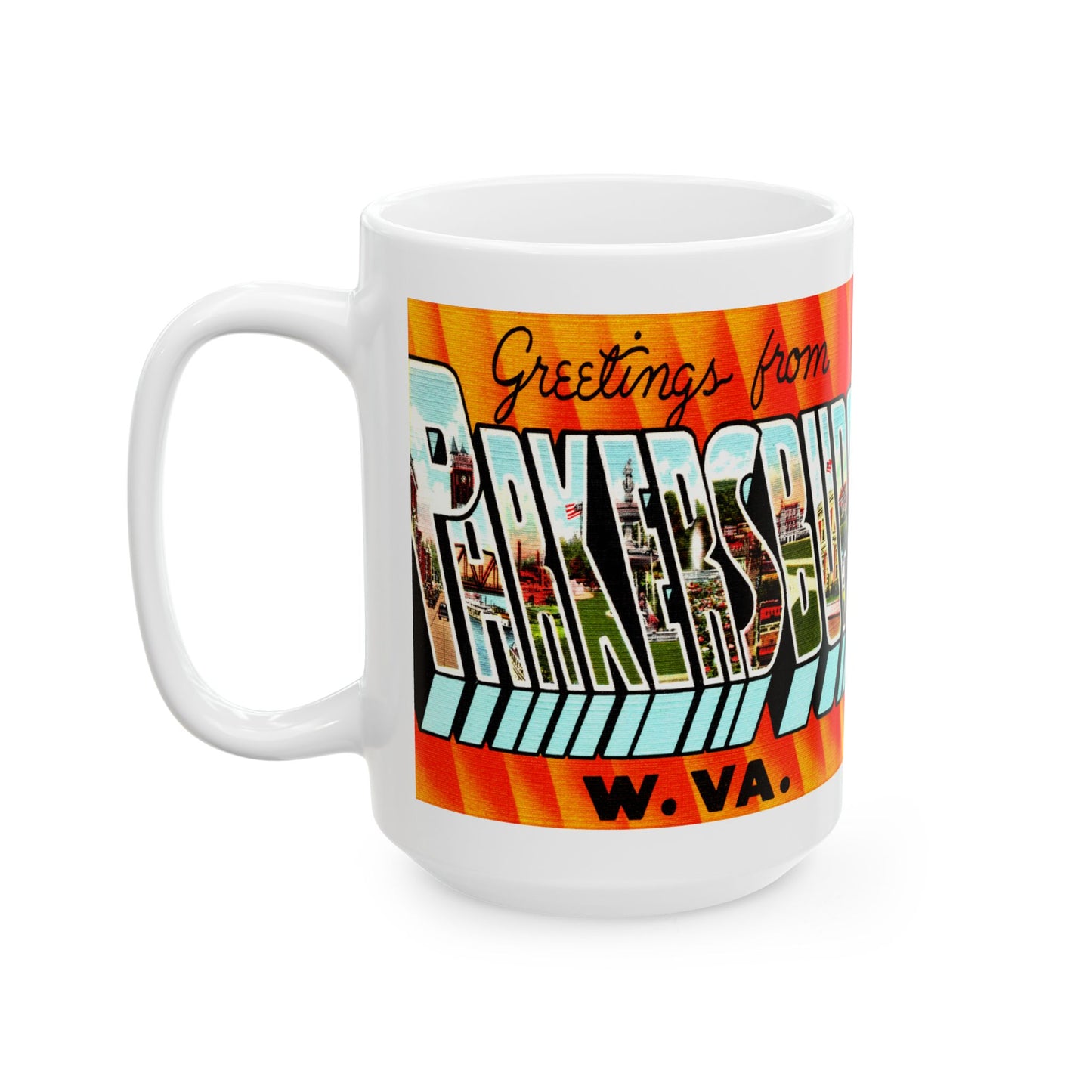 Memebly Vintage Greetings from Parkersburg WV West Virginia Coffee Mug