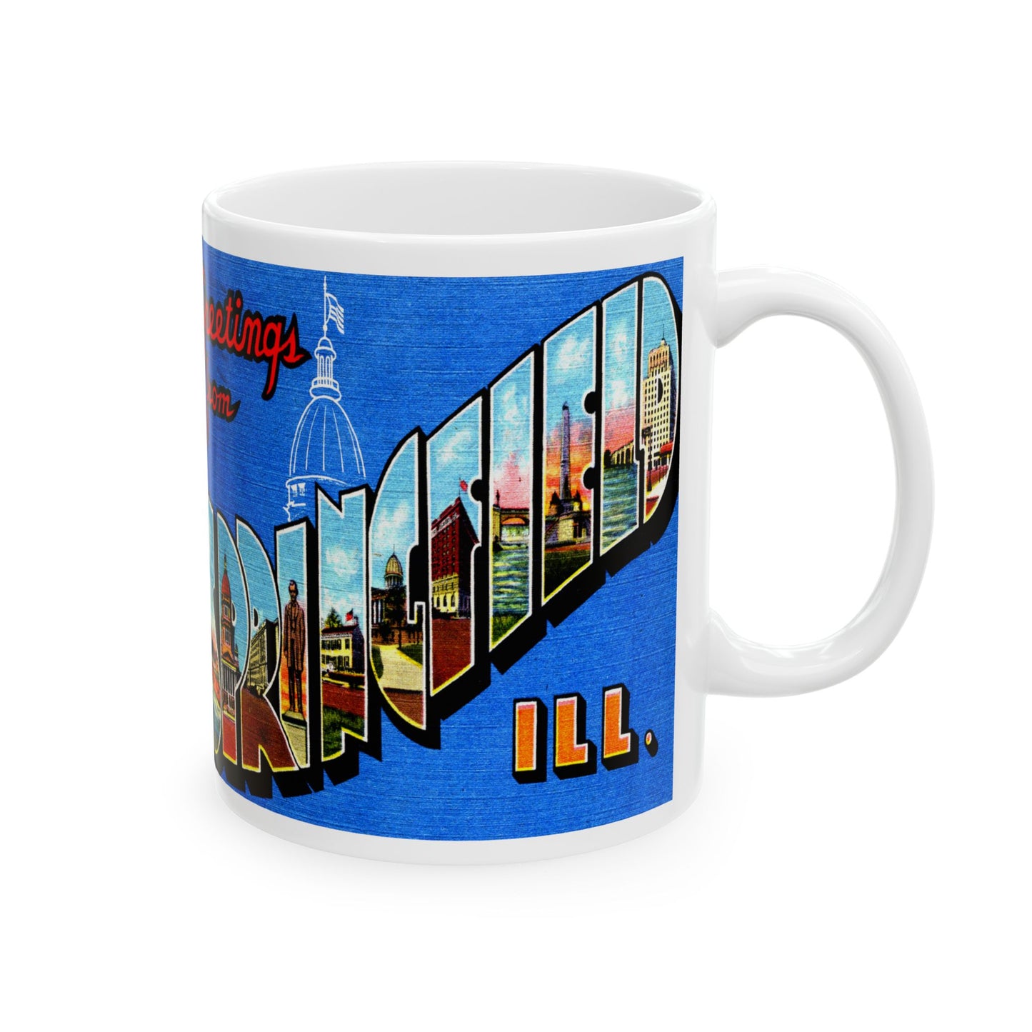 Memebly Retro Greetings from Springfield IL Coffee Mug