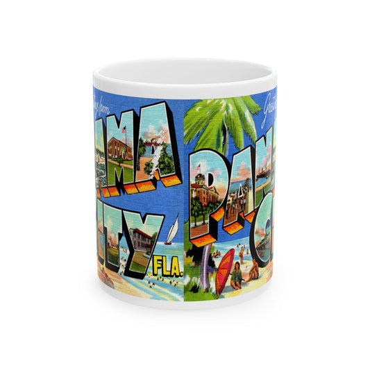 Memebly Colorful Vintage Greetings from Panama City FL Florida Coffee Mug