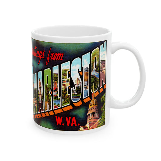 Memebly Colorful Vintage Greetings from Charleston WV West Virginia Coffee Mug