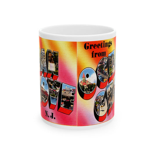 Memebly Colorful Vintage Greetings from Ocean Grove NJ New Jersey Coffee Mug