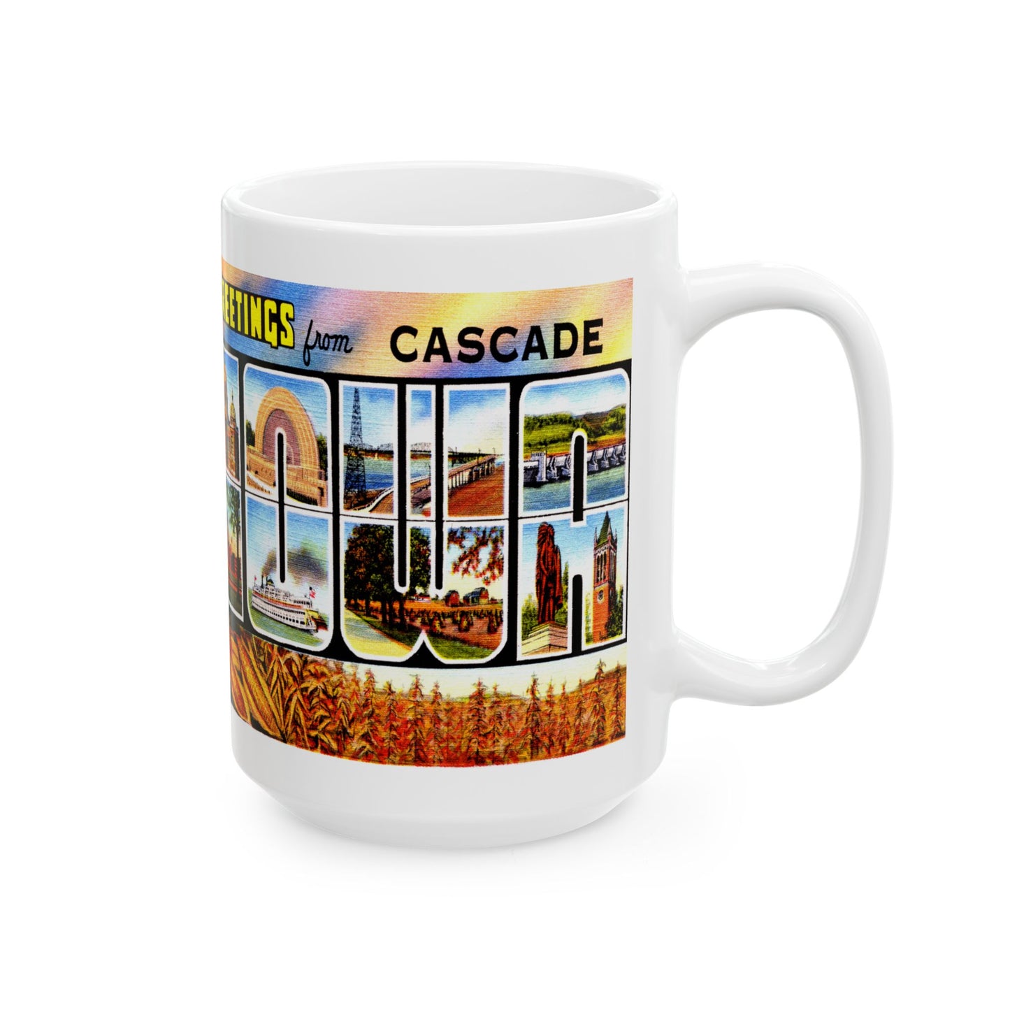 Memebly Vintage Greetings from Cascade IA Coffee Mug