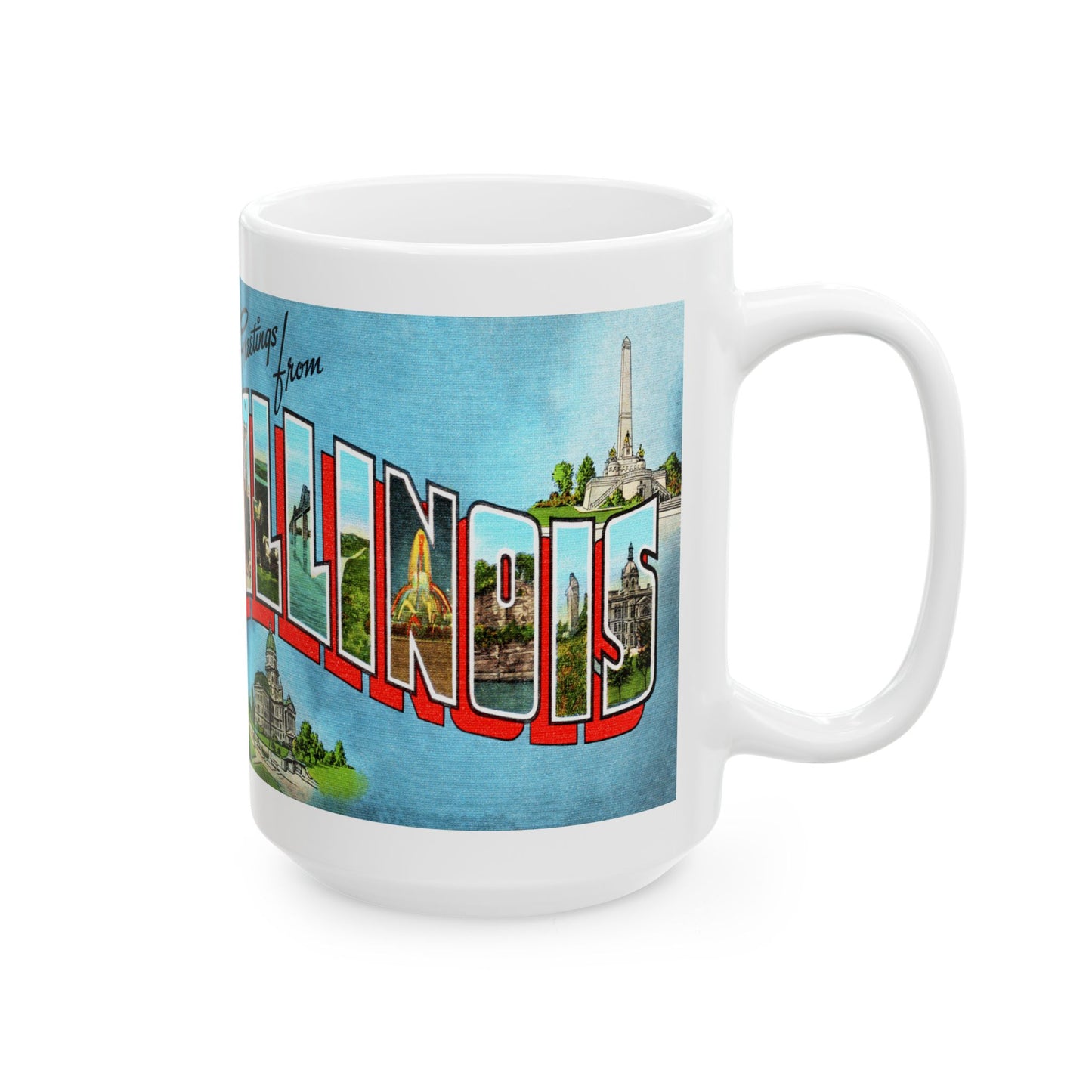 Memebly Vintage Greetings from Illinois Coffee Mug