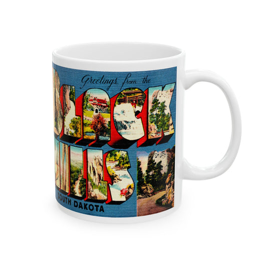 Memebly Colorful Vintage Greetings from Black Hills SD South Dakota Coffee Mug