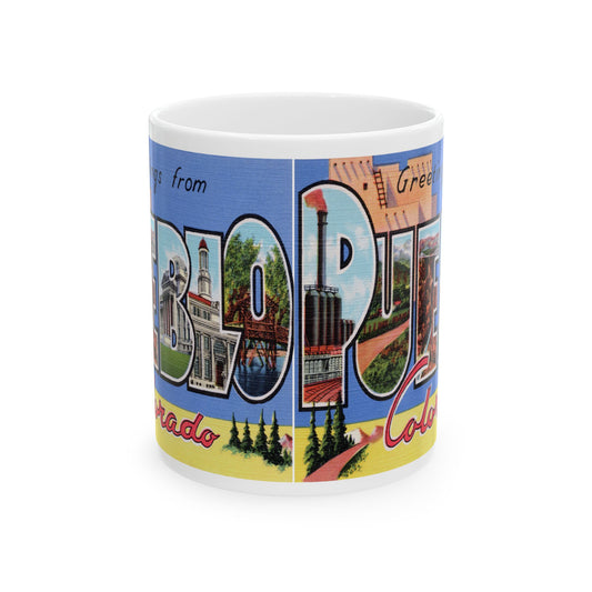 Memebly Retro Greetings from Pueblo CO Colorado Coffee Mug