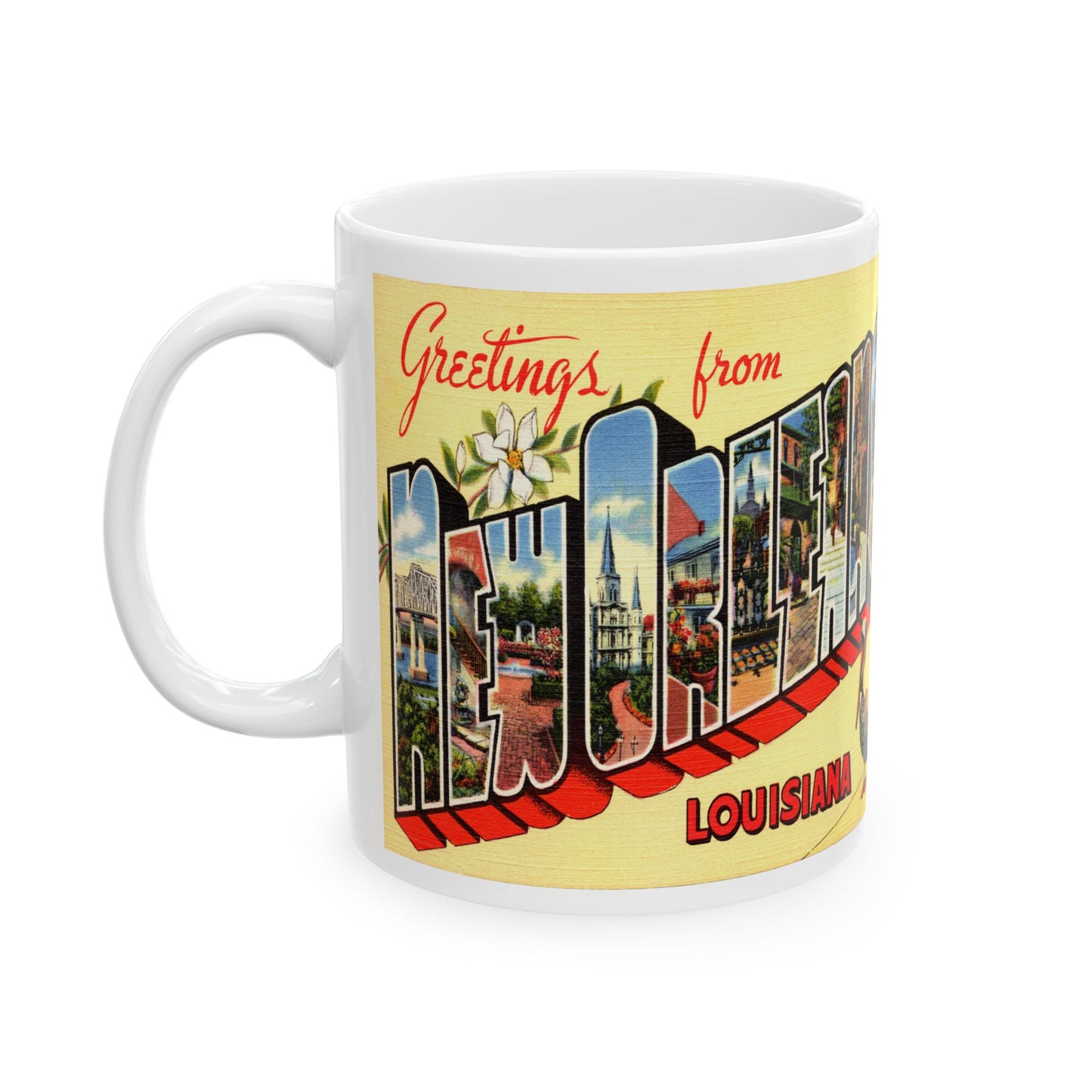 Memebly  Colorful Retro Greetings from New Orleans LA Louisiana Coffee Mug