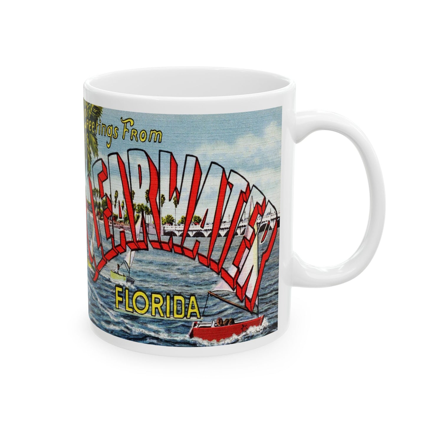 Memebly Retro Greetings from Clearwater FL Florida Coffee Mug