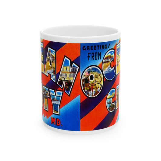 Memebly Colorful Vintage Greetings from Ocean City MD Maryland Coffee Mug