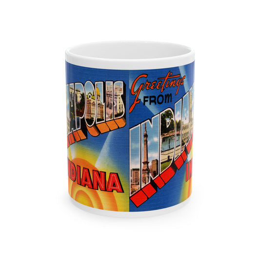 Memebly  Colorful Retro Vintage Greetings from Indianapolis IN Indiapolis Coffee Mug