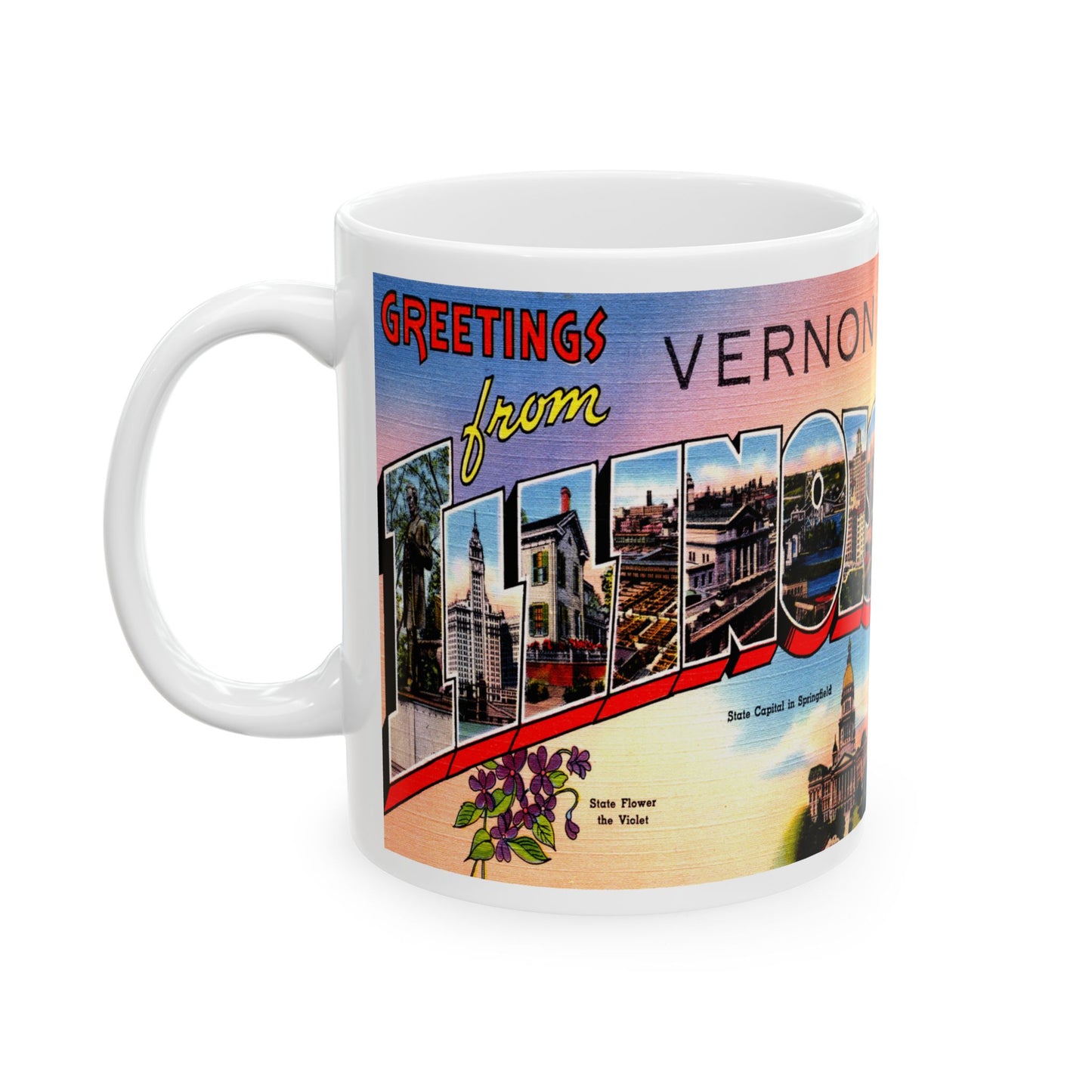 Memebly Vintage Greetings from Vernon IL Mug