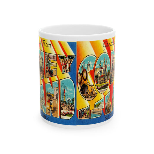 Memebly Vintage Greetings from Coney Island NY New York Coffee Mug