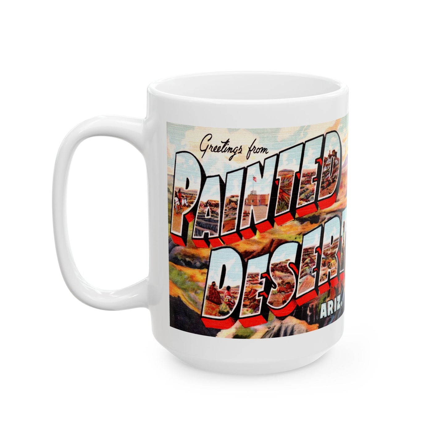 Memebly Vintage Greetings from Painted Desert AZ Coffee Mug