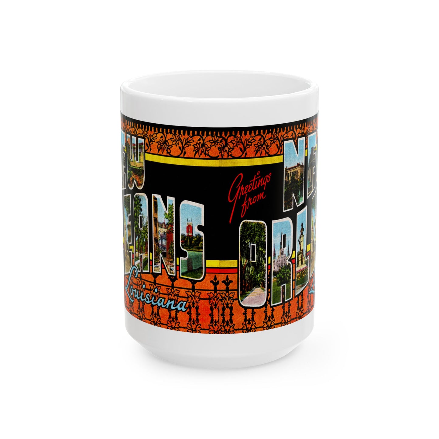 Memebly Retro Greetings from New Orleans LA Louisiana Coffee Mug