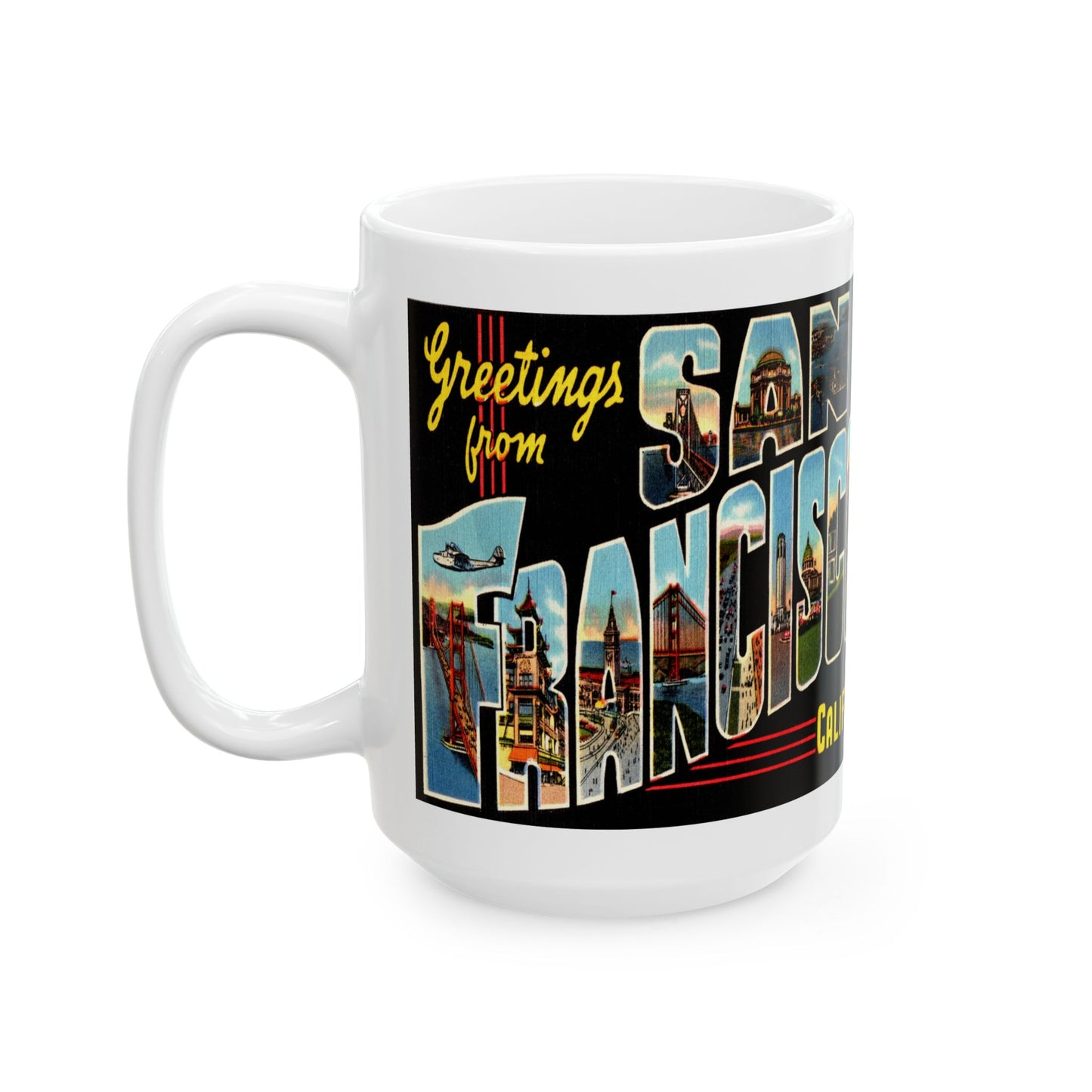 Memebly Vintage Greetings from San Francisco CA Coffee Mug