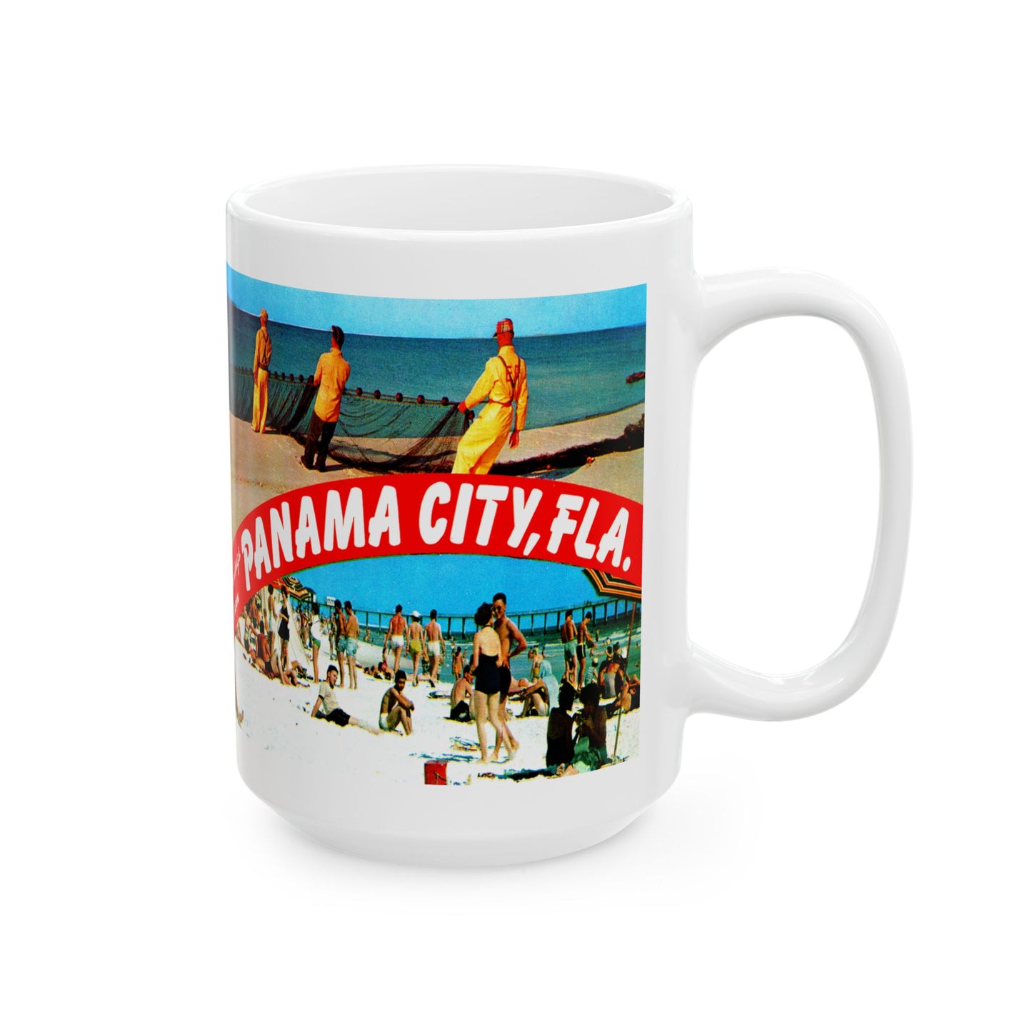 Memebly Retro 1950s Greetings from Panama City FL Florida Coffee Mug