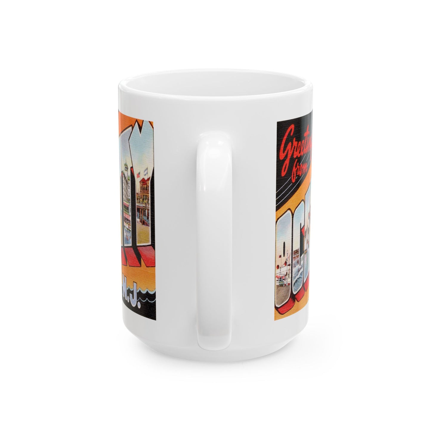 Memebly Vintage Greetings from Ocean City NJ New Jersey Coffee Mug