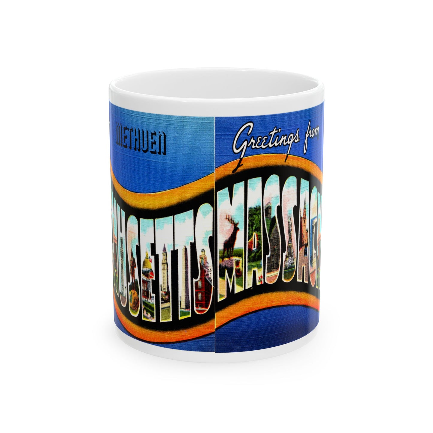 Memebly Vintage Greetings from Methuen Massachusetts MA Coffee Mug