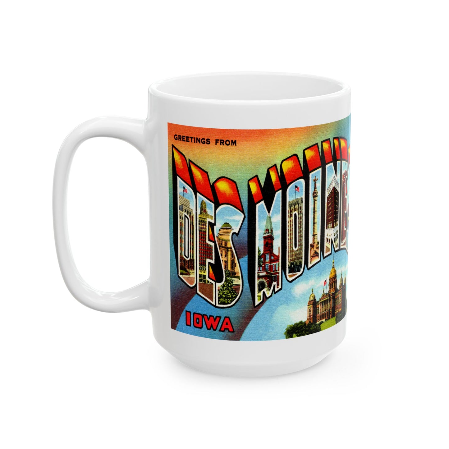 Memebly Vintage Greetings from Des Moines IA Coffee Mug