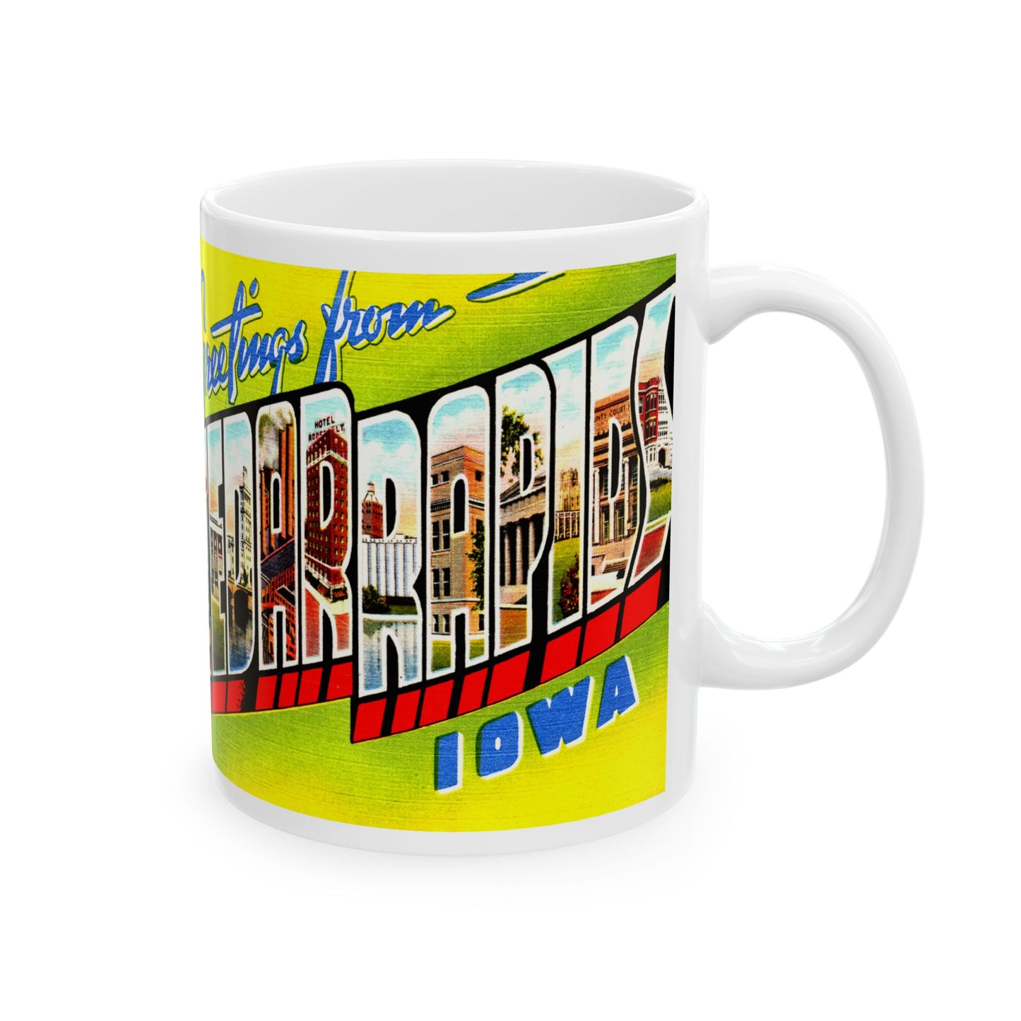 Memebly Vintage Greetings from Cedar Rapids IA Coffee Mug