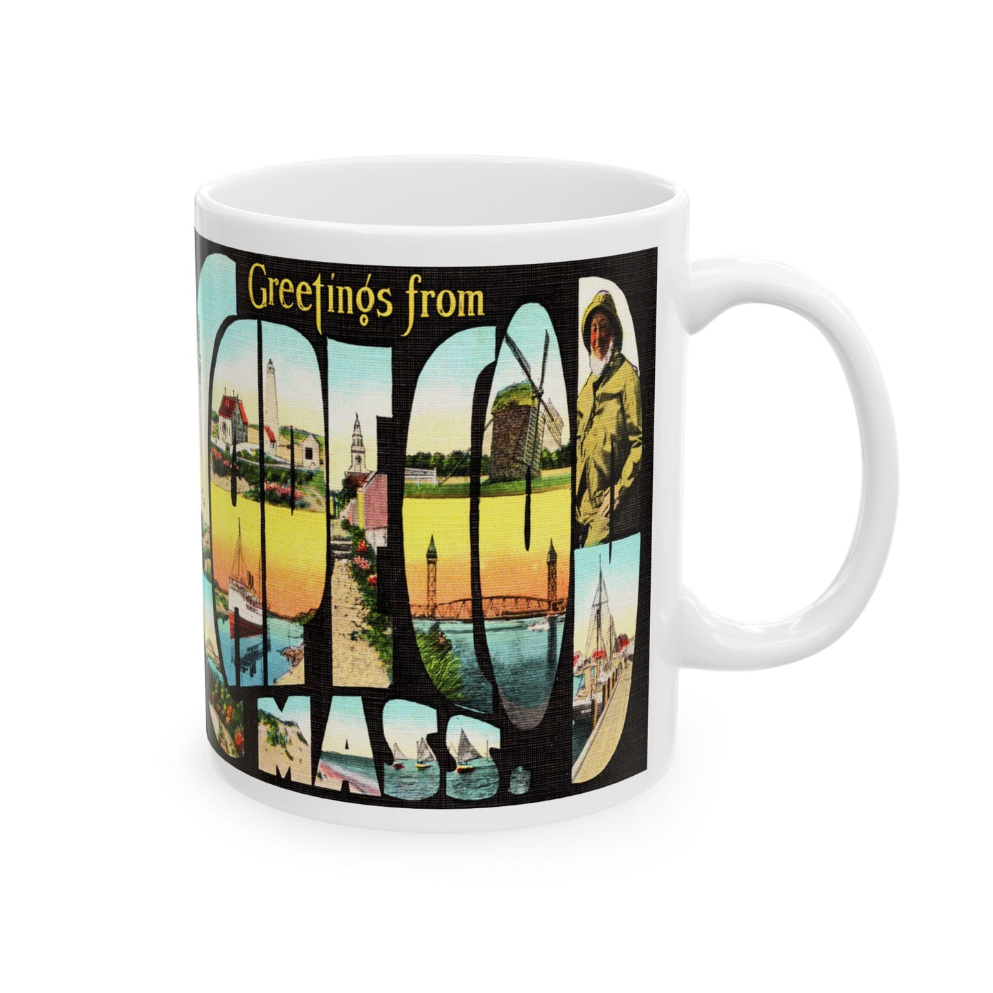 Memebly Scenic Vintage Greetings from Cape Cod MA Massachusetts Coffee Mug