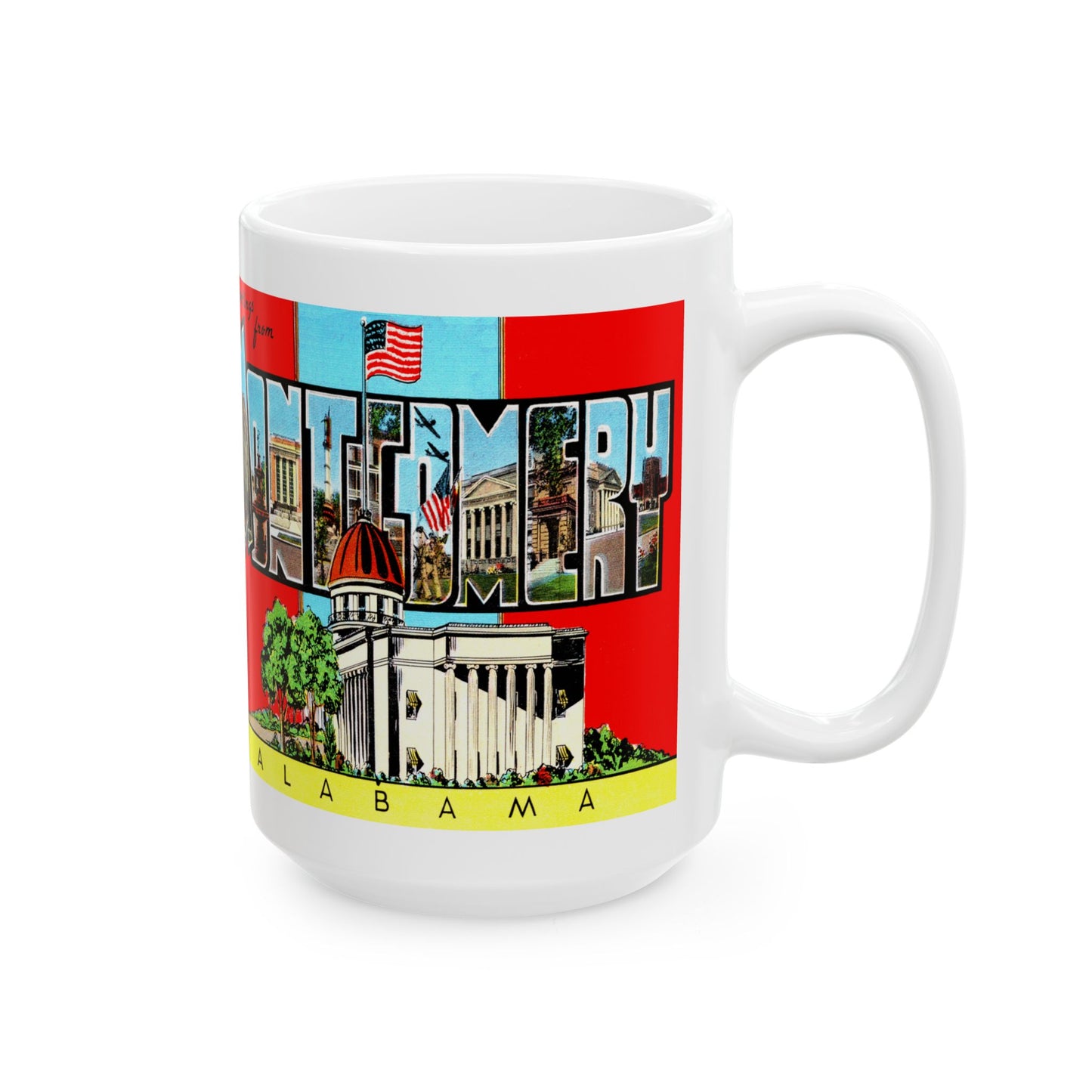 Memebly Retro Greetings from Montgomery AL Coffee Mug