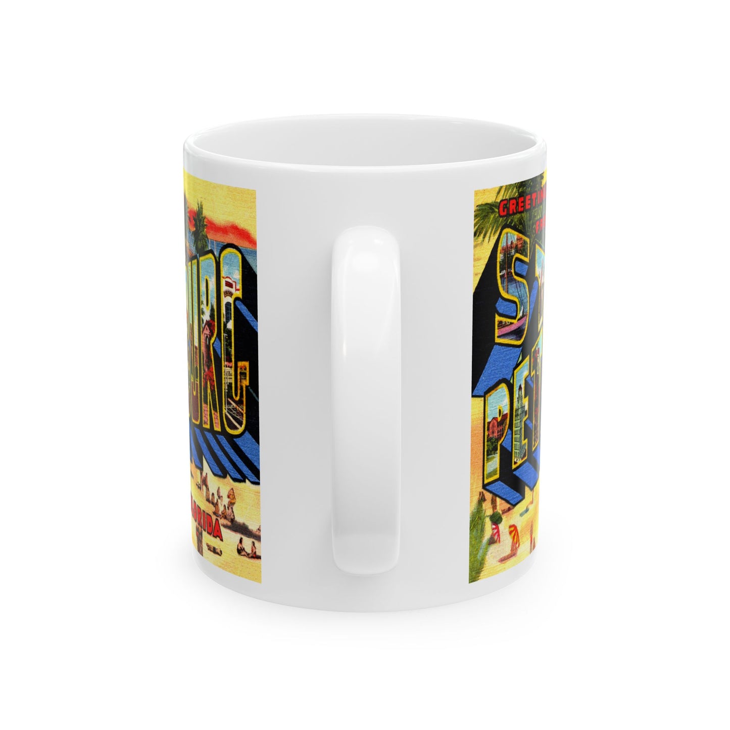 Memebly Colorful Retro Greetings from Saint St Petersburg FL Florida Coffee Mug