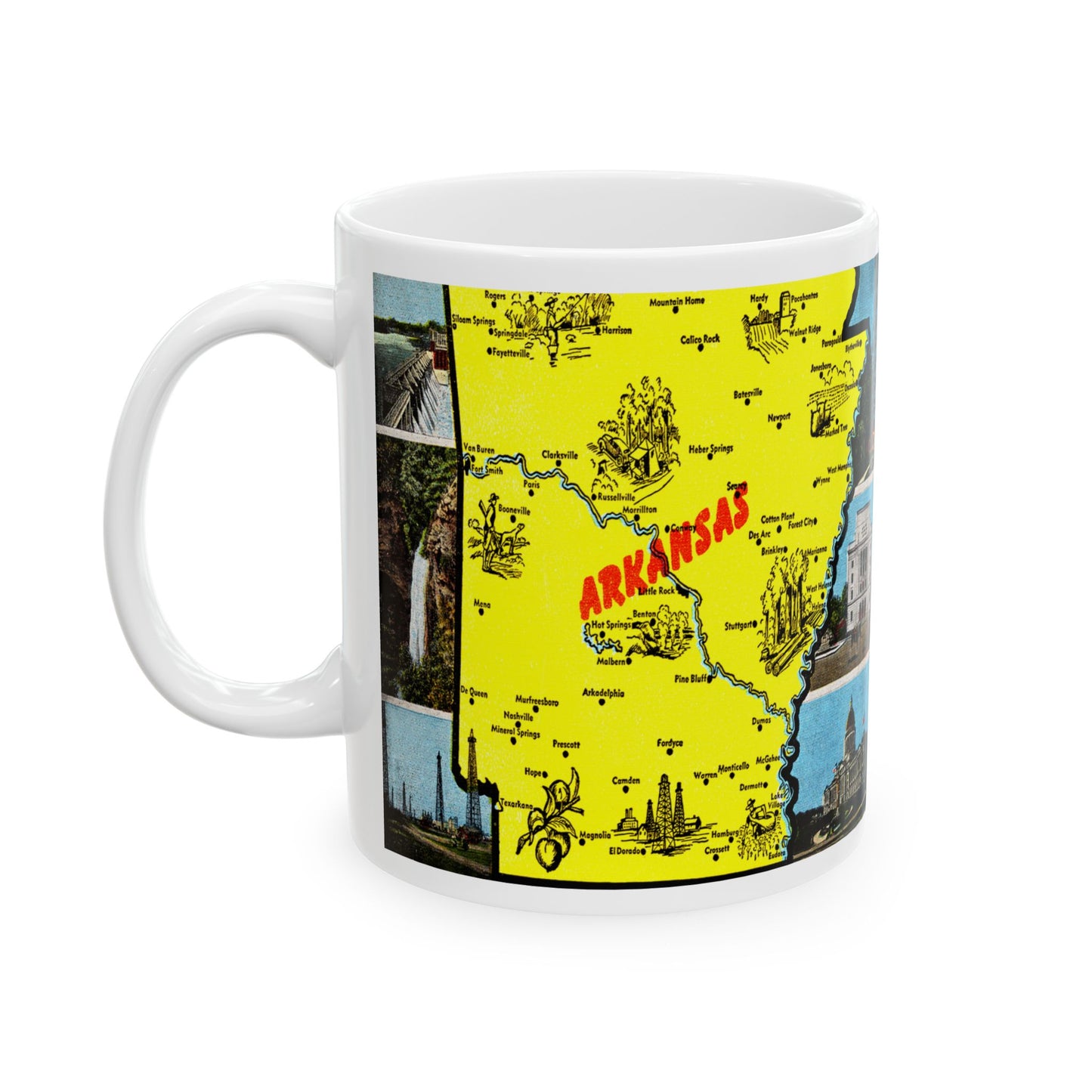 Memebly Vintage Greetings from Arkansas Map Coffee Mug