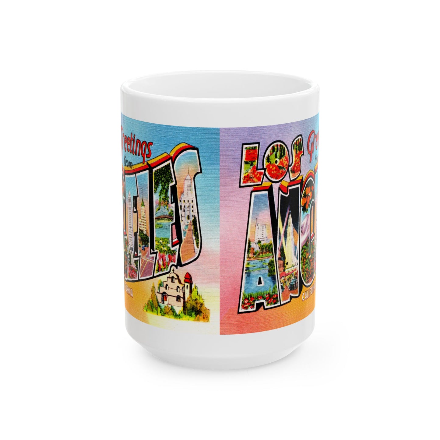 Memebly Retro Greetings from Los Angeles CA California Coffee Mug