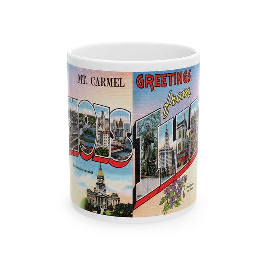 Memebly Vintage Greetings from Mount Carmel IL Coffee Mug