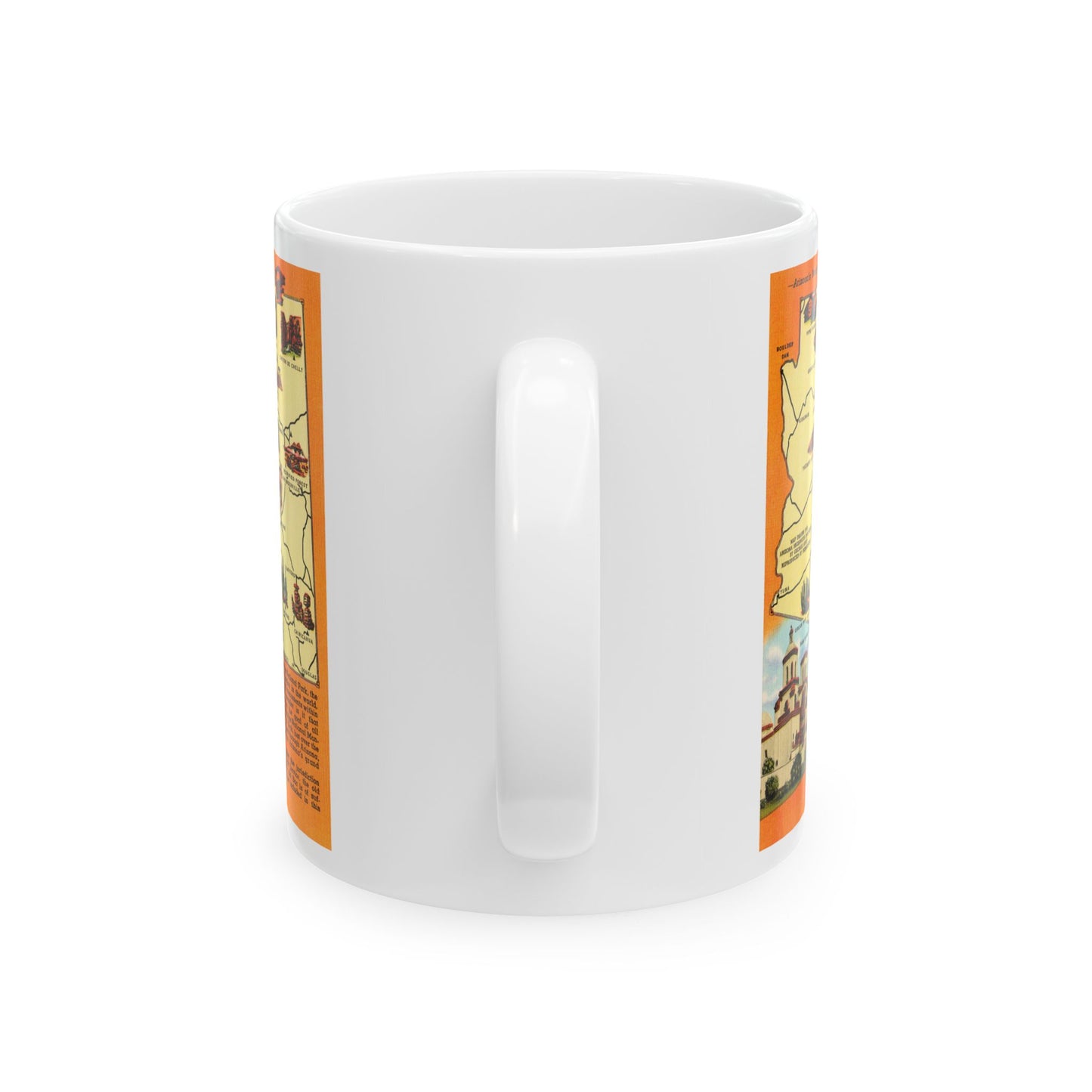 Memebly Vintage AZ Arizona Monuments Map Coffee Mug