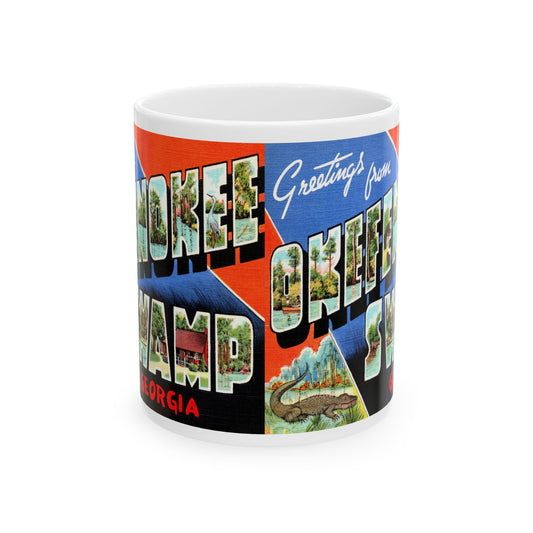 Memebly Vintage Greetings from Okefenokee Swamp GA Coffee Mug