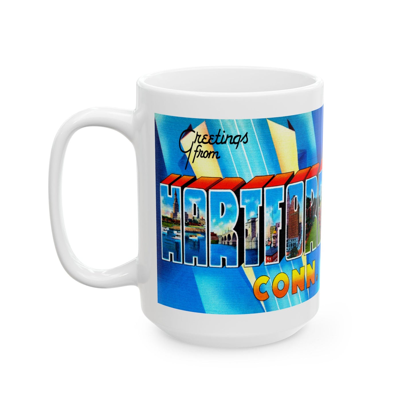 Memebly Retro Greetings from Hartford CT Connecticut Coffee Mug