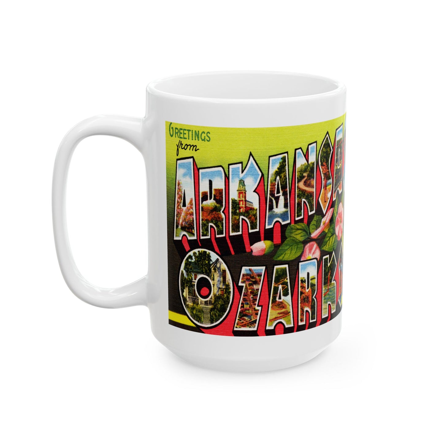 Memebly Retro Greetings from the Ozarks Arkansas Coffee Mug