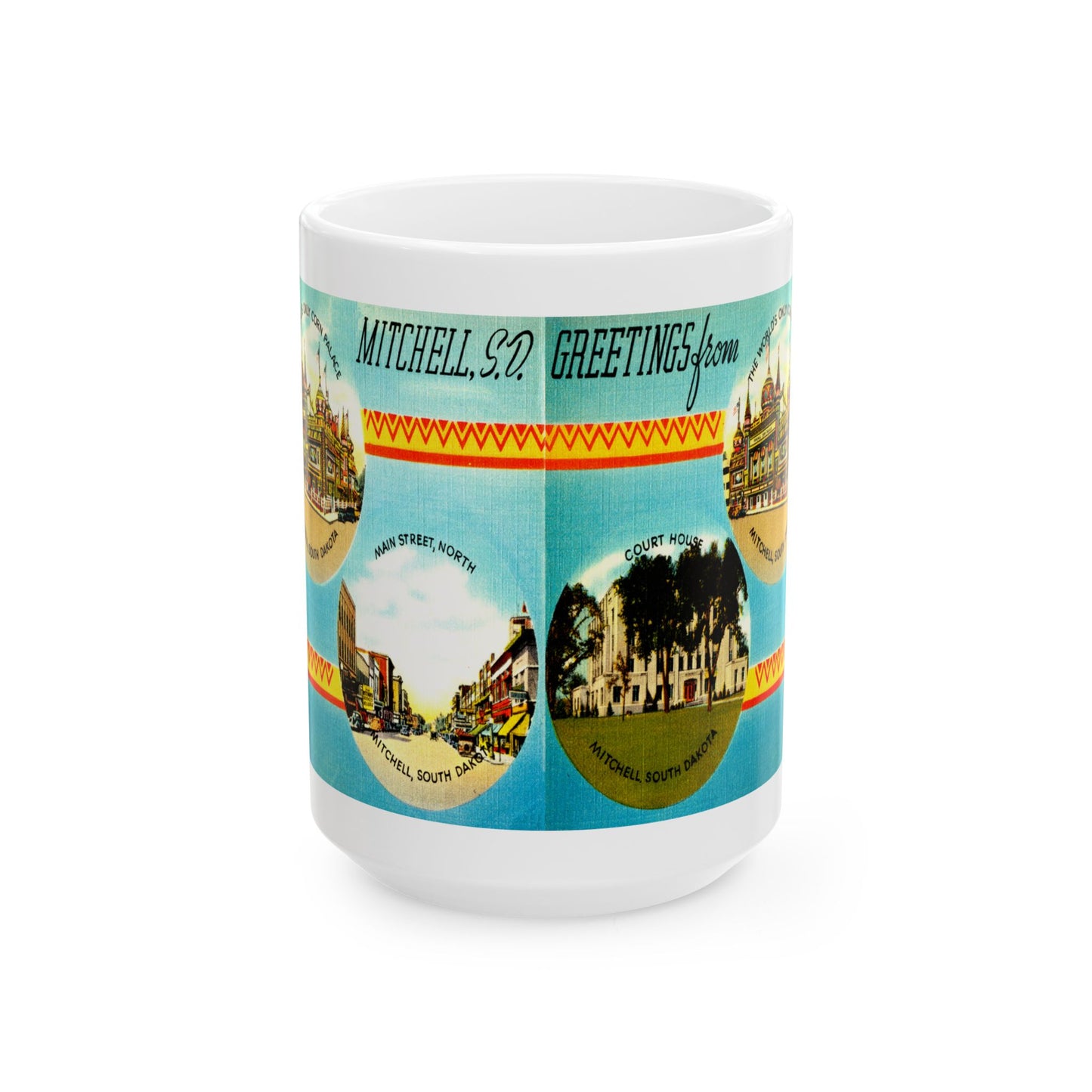 Memebly Scenic Vintage Greetings from Mitchell SD South Dakota Coffee Mug