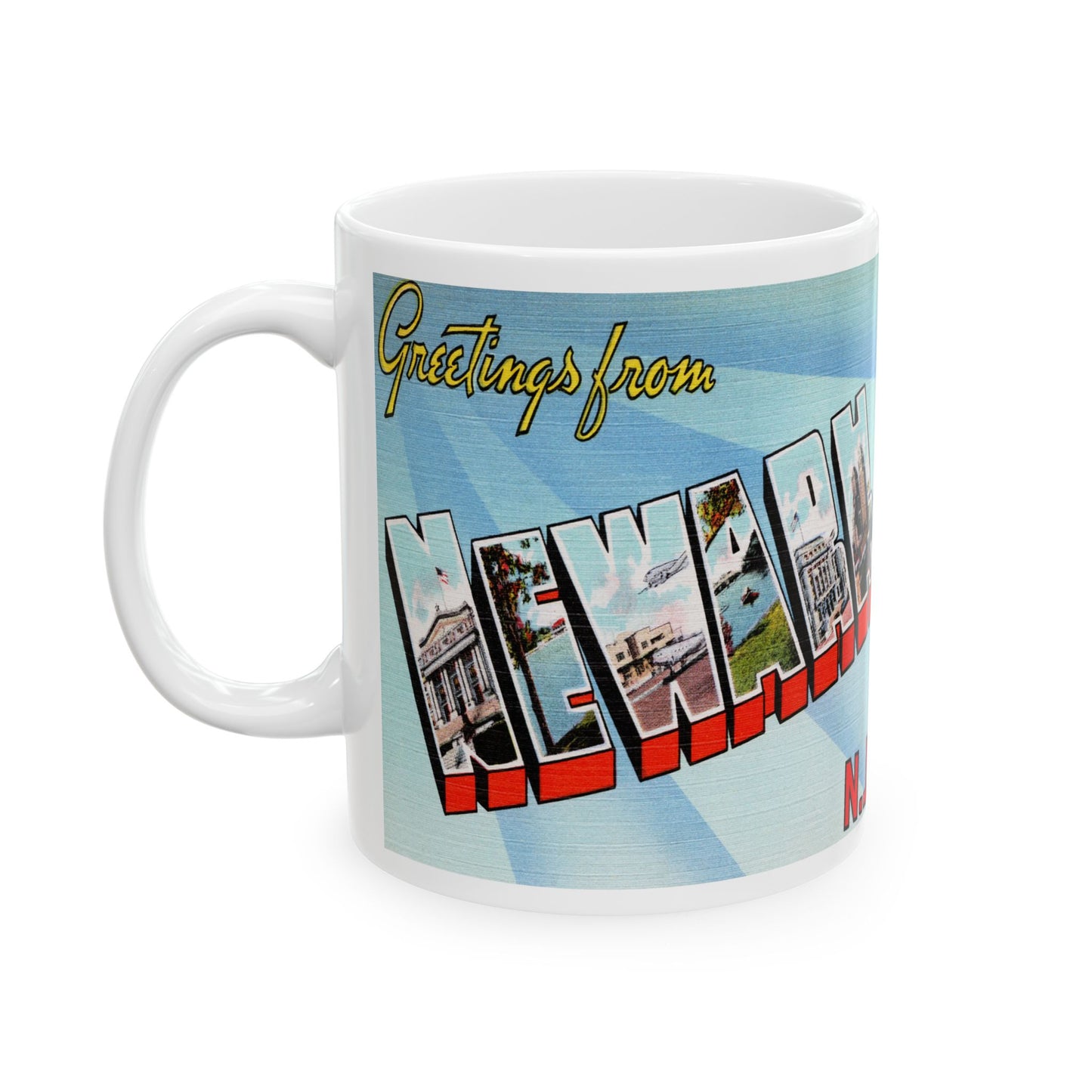 Memebly Vintage Greetings from Newark NJ New Jersey Coffee Mug